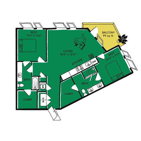 a floor plan of a house shaped like a tree